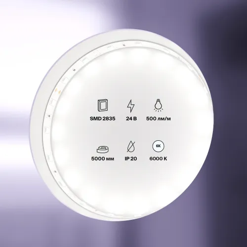 Светодиодная лента Maytoni Technical 4,8W/m 60LED/m 2835SMD холодный белый 5M 10138  фото 3