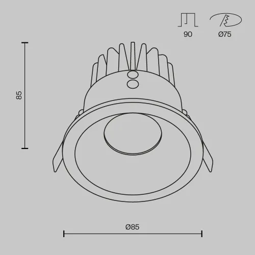 Встраиваемый светодиодный светильник Maytoni Technical Zoom Dim Triac DL034-L12W4K-D-B  фото 2