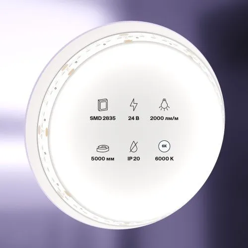 Светодиодная лента Maytoni Technical 20W/m 180LED/m 2835SMD холодный белый 5M 10156  фото 3