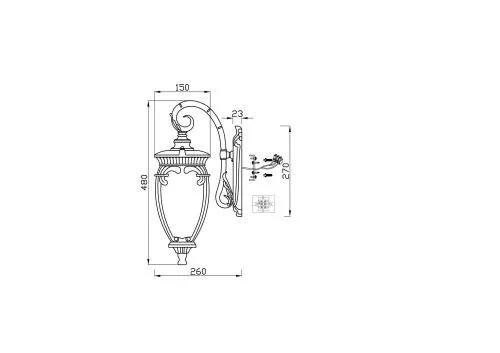 Уличный настенный светильник Maytoni Fleur O414WL-01BZ  фото 5