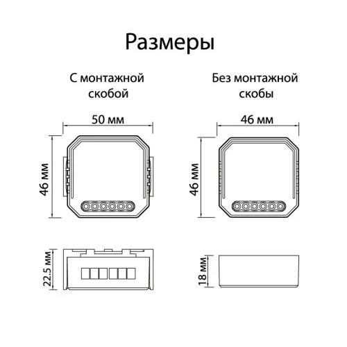 Wi-Fi реле-диммер двухканальное Denkirs 2x100Вт RL1004-DM  фото 2