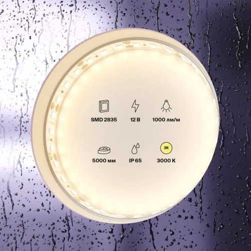 Светодиодная влагозащищенная лента Maytoni Technical 9,6W/m 120LED/m 2835SMD теплый белый 5M 10111  фото 3