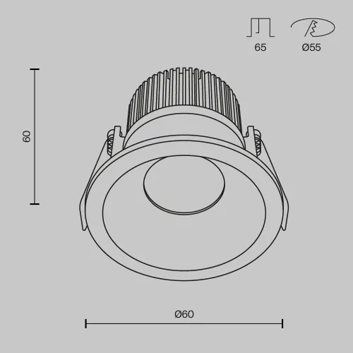Встраиваемый светодиодный светильник Maytoni Technical Zoom Dim Triac DL034-01-06W4K-D-W  фото 2