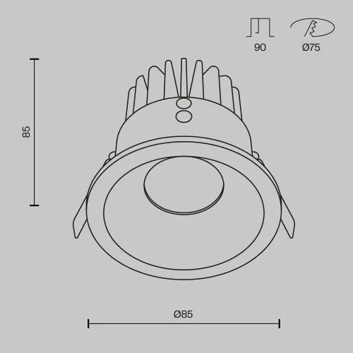 Встраиваемый светодиодный светильник Maytoni Technical Zoom Dim Triac DL034-L12W4K-D-W  фото 2
