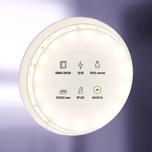 Светодиодная лента Maytoni Technical 4,8W/m 60LED/m 2835SMD дневной белый 5M 10103  фото 3