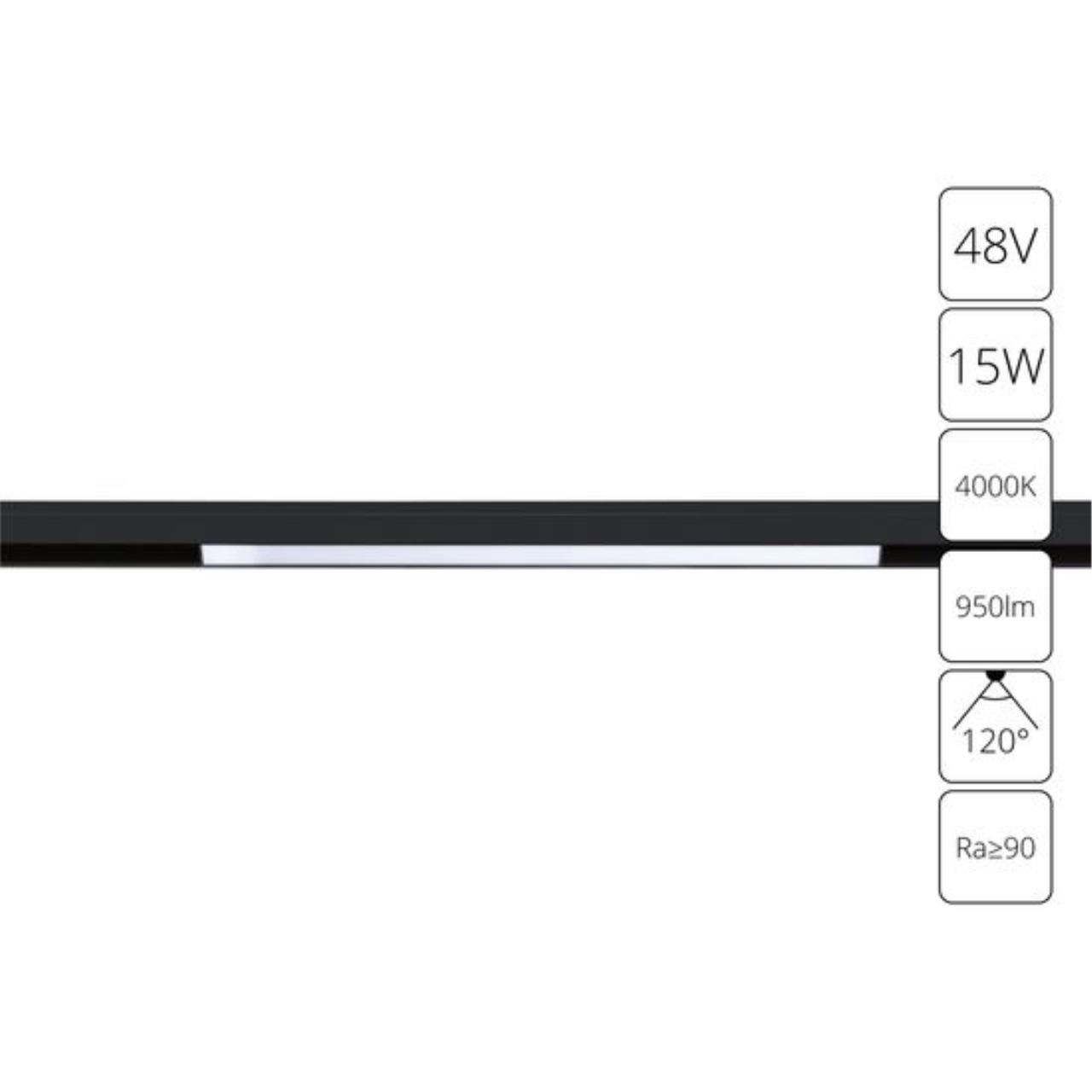 Трековый магнитный светодиодный светильник Arte Lamp Linea A4633PL-1BK 