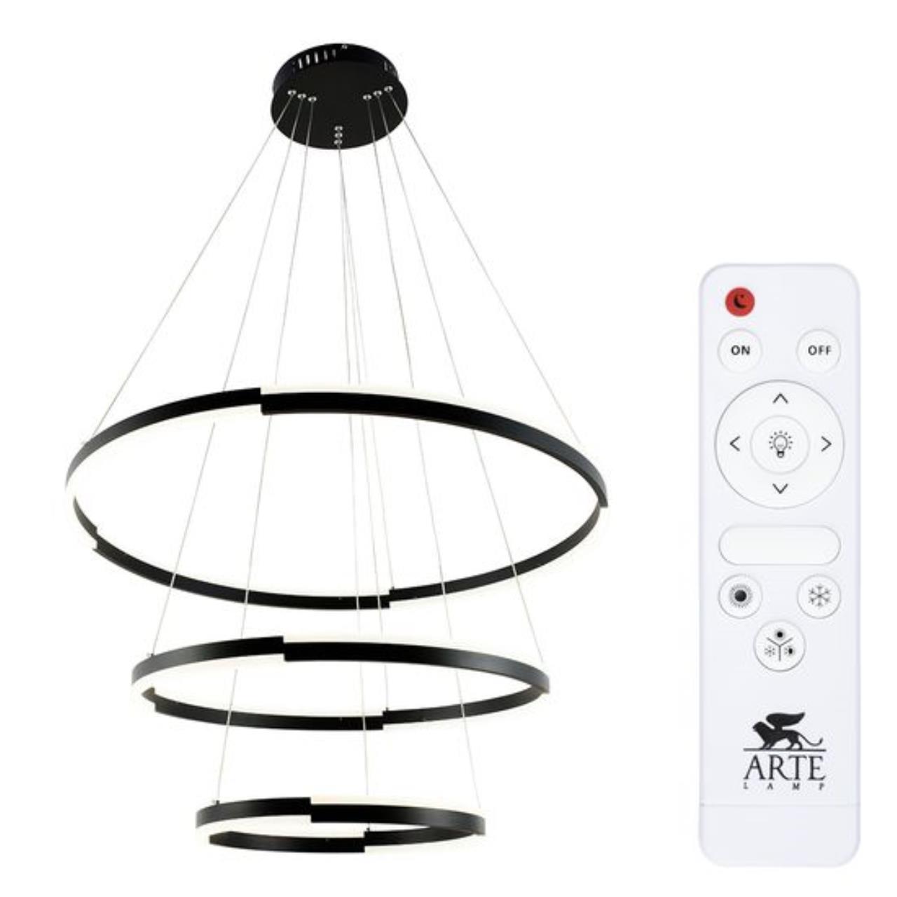 Подвесной светодиодный светильник Arte Lamp Alfie A2180SP-60BK 