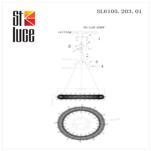 Подвесной светодиодный светильник ST Luce Lucchero SL6105.203.01  фото 2