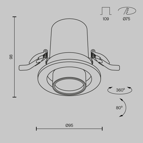 Встраиваемый светильник Technical DL045-01-10W3K-B  фото 10