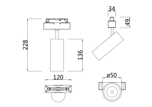 Трековый светодиодный светильник для магнитного шинопровода Maytoni Technical Focus Led TR019-2-10W3  фото 2