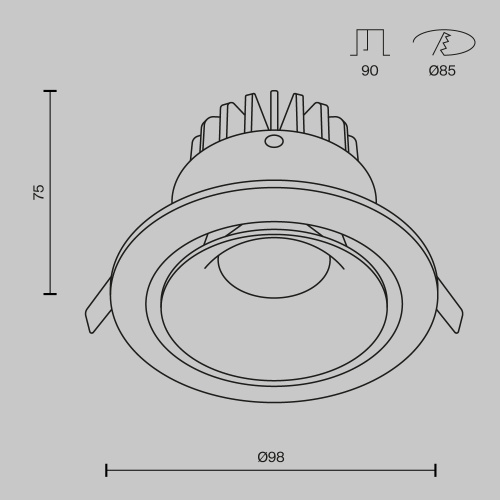 Встраиваемый светильник Technical DL031-L12W4K-D-W  фото 12