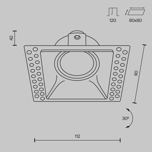 Встраиваемый светильник Maytoni Technical Dot DL042-01-SQ-W  фото 9