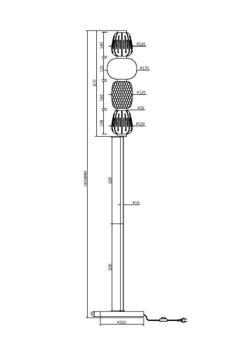 Напольный светильник (торшер) Maytoni MOD267FL-L32CH3K  фото 2