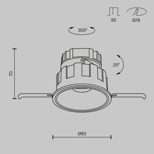 Встраиваемый светильник Technical DL057-10W3K-B  фото 11