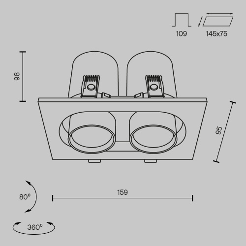 Встраиваемый светильник Technical DL045-02-10W3K-W  фото 10