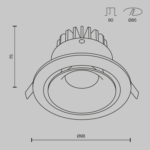 Встраиваемый светильник Technical DL031-L12W3K-D-W  фото 9