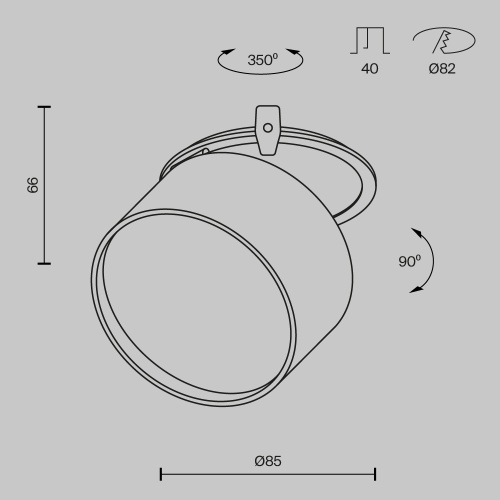 Встраиваемый светильник Technical DL024-12W3K-B  фото 11