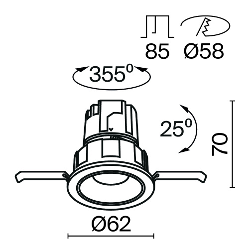 Встраиваемый светильник Technical DL057-7W3K-W  фото 7