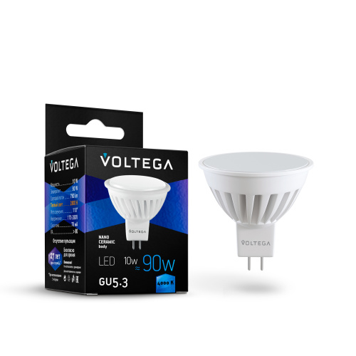 Лампа светодиодная Voltega GU5.3 10W 4000K матовая VG1-S1GU5.3cold10W-C 7075  фото 2
