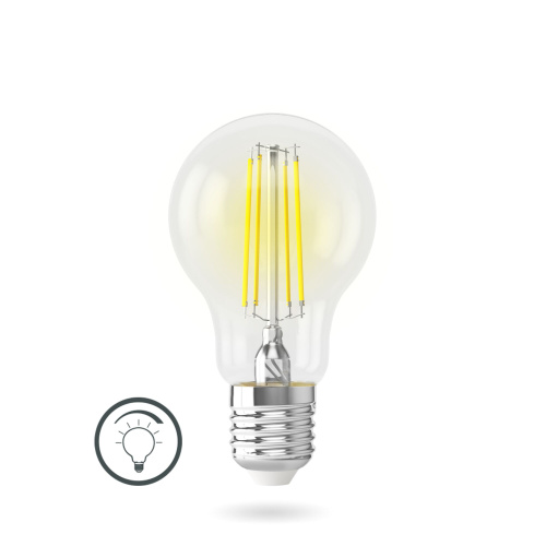 Лампа светодиодная филаментная диммируемая Voltega E27 8W 2800К прозрачная VG10-А1E27warm8W-FD 5489  фото 3