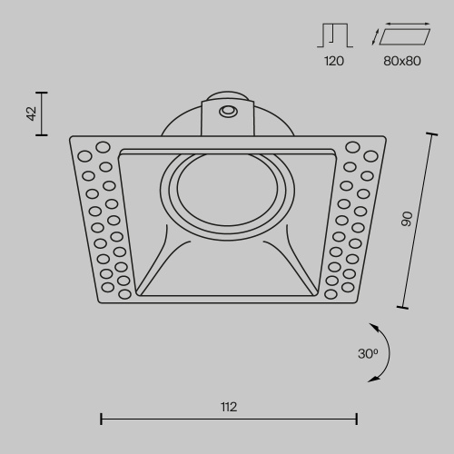 Встраиваемый светильник Technical DL042-01-SQ-B  фото 9