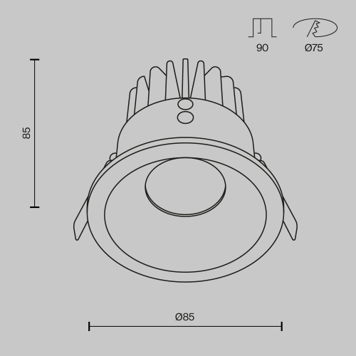 Встраиваемый светодиодный светильник Maytoni Technical Zoom Dim Triac DL034-L12W4K-D-B  фото 2