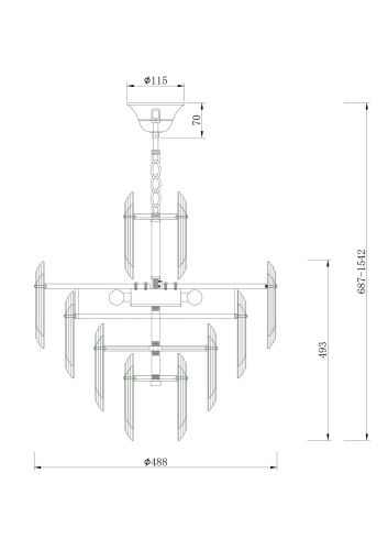 Подвесная люстра Maytoni Flare DIA200PL-06G  фото 7