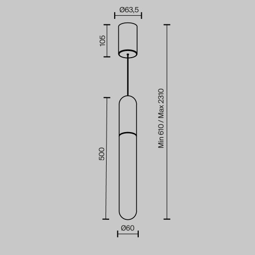 Подвесной светильник Technical P101PL-L500-12W3K-B  фото 8