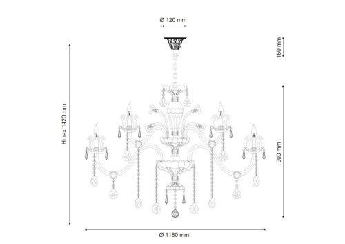 Подвесная люстра Lucia Tucci Ashanti 1250.18 Clear  фото 3