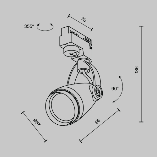 Трековый светильник Maytoni Track TR001-1-GU10-B  фото 9