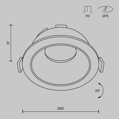 Встраиваемый светильник Maytoni Technical Share DL051-U-1B (DL051-01B и DLA051-03B)  фото 2