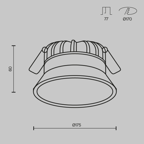 Встраиваемый светильник Technical DL055-24W3-4-6K-B  фото 7