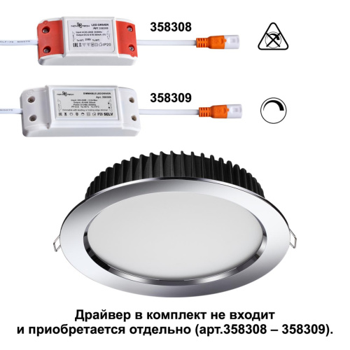 Встраиваемый светодиодный светильник Novotech Spot Drum 358307  фото 3