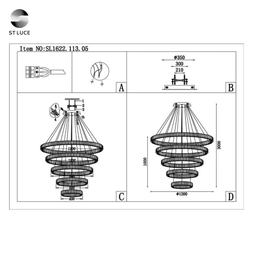 Подвесная светодиодная люстра ST Luce Tivoli SL1622.113.05  фото 5