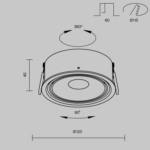 Встраиваемый светильник Technical DL060-9W3-4-6K-B  фото 10