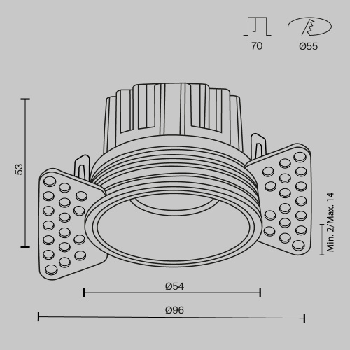 Встраиваемый светильник Technical DL058-7W3K-TRS-BS  фото 7