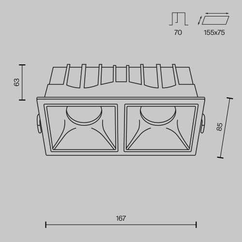 Встраиваемый светодиодный светильник Maytoni Technical Alfa LED Dim Triac DL043-02-15W3K-D-SQ-WB  фото 2