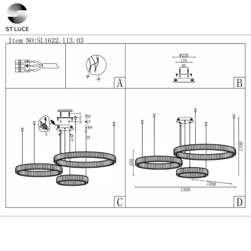 Подвесная люстра ST Luce SL1622.113.03  фото 3