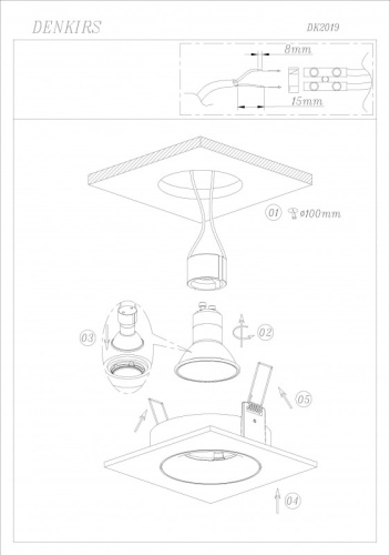Встраиваемый светильник Denkirs DK2019-WH  фото 2