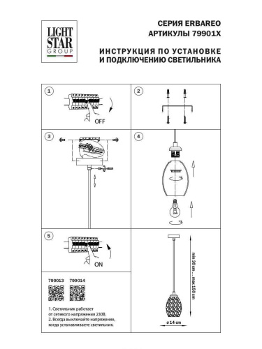 Подвесной светильник Lightstar Erbareo 799014  фото 2