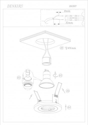Встраиваемый светильник Denkirs DK2017-WH  фото 2