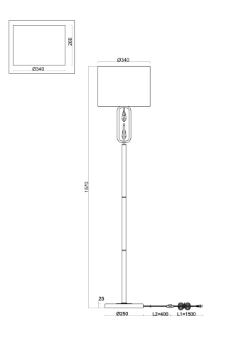 Торшер Freya Riverside FR1007FL-01BS  фото 2