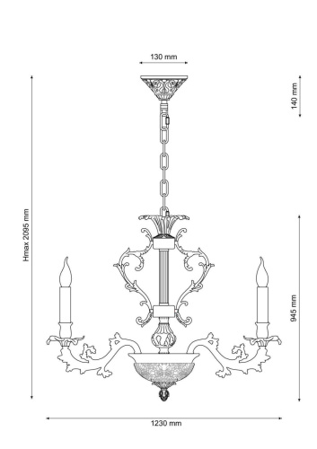 Подвесная люстра Lucia Tucci Firenze 1780.30.3 Antique Gold  фото 3