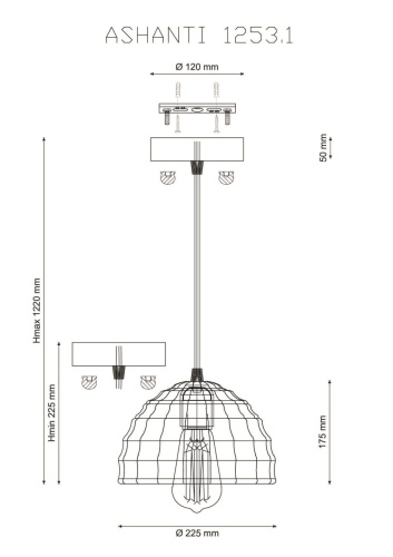 Подвесной светильник Lucia Tucci Ashanti 1253.1  фото 3