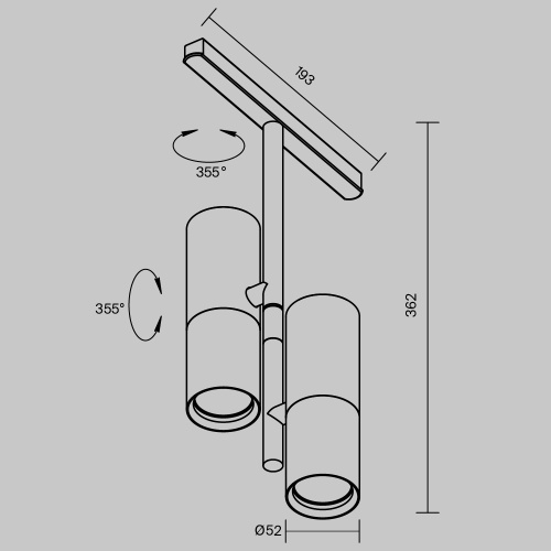 Трековый светильник Technical TR005-4-2X12W-DS-B  фото 9