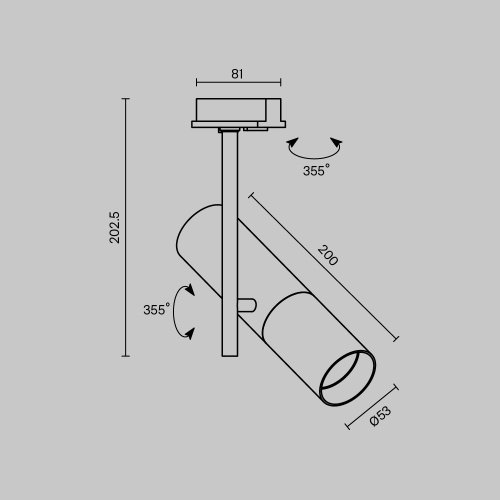 Трековый светильник Maytoni Track TR005-1-GU10-B  фото 2