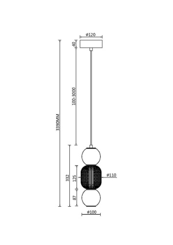 Подвесной светильник Maytoni MOD273PL-L16CH3K  фото 2