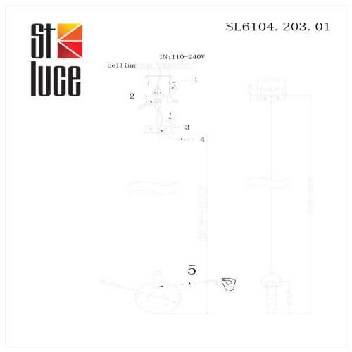 Подвесной светодиодный светильник ST Luce Montecelio SL6104.203.01  фото 2