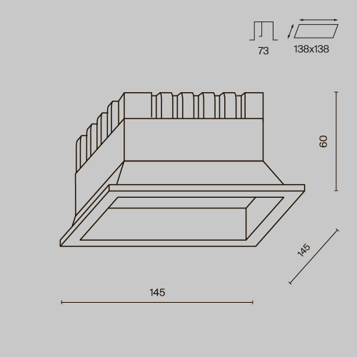 Встраиваемый светильник Technical DL056-18W3-4-6K-B  фото 7